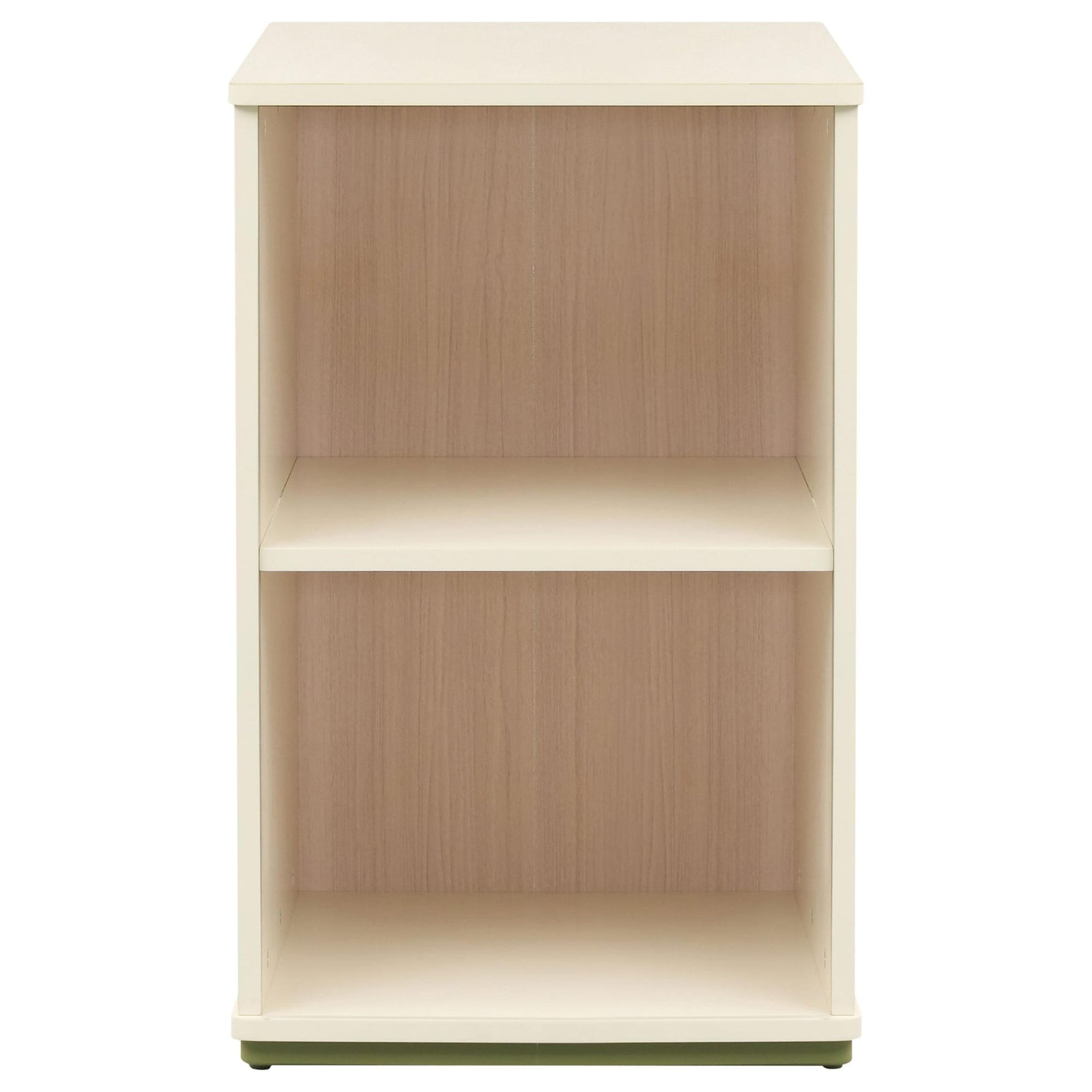 Evren 2-cubby Vertical Bookcase with Natural Interior Off White view 3