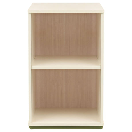 Evren 2-cubby Vertical Bookcase with Natural Interior Off White view 3