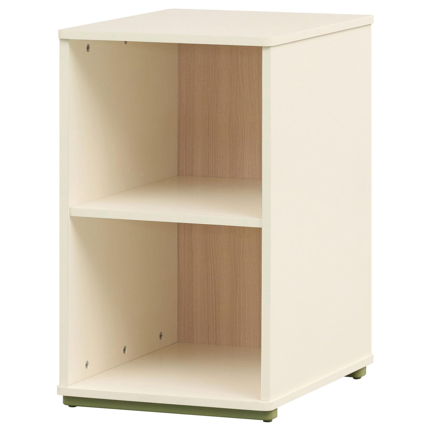 Evren 2-cubby Vertical Bookcase with Natural Interior Off White view 4