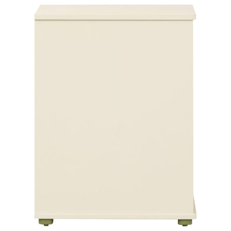 Evren 2-cubby Vertical Bookcase with Natural Interior Off White view 9