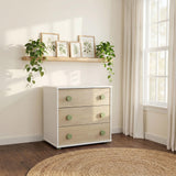 Evren 3-drawer Chest with Olive Wood Knobs Tri-Tone view 2