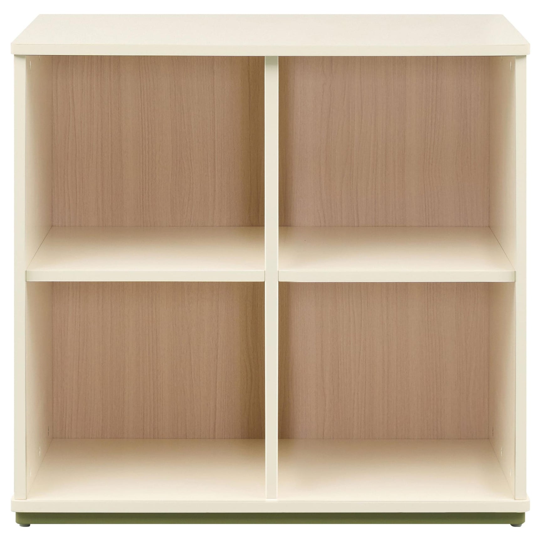 Evren 4-cubby Horizontal Bookcase with Natural Interior Off White view 3