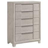 Farre 5-drawer Chest of Drawers Washed Grey from Decor Furniture