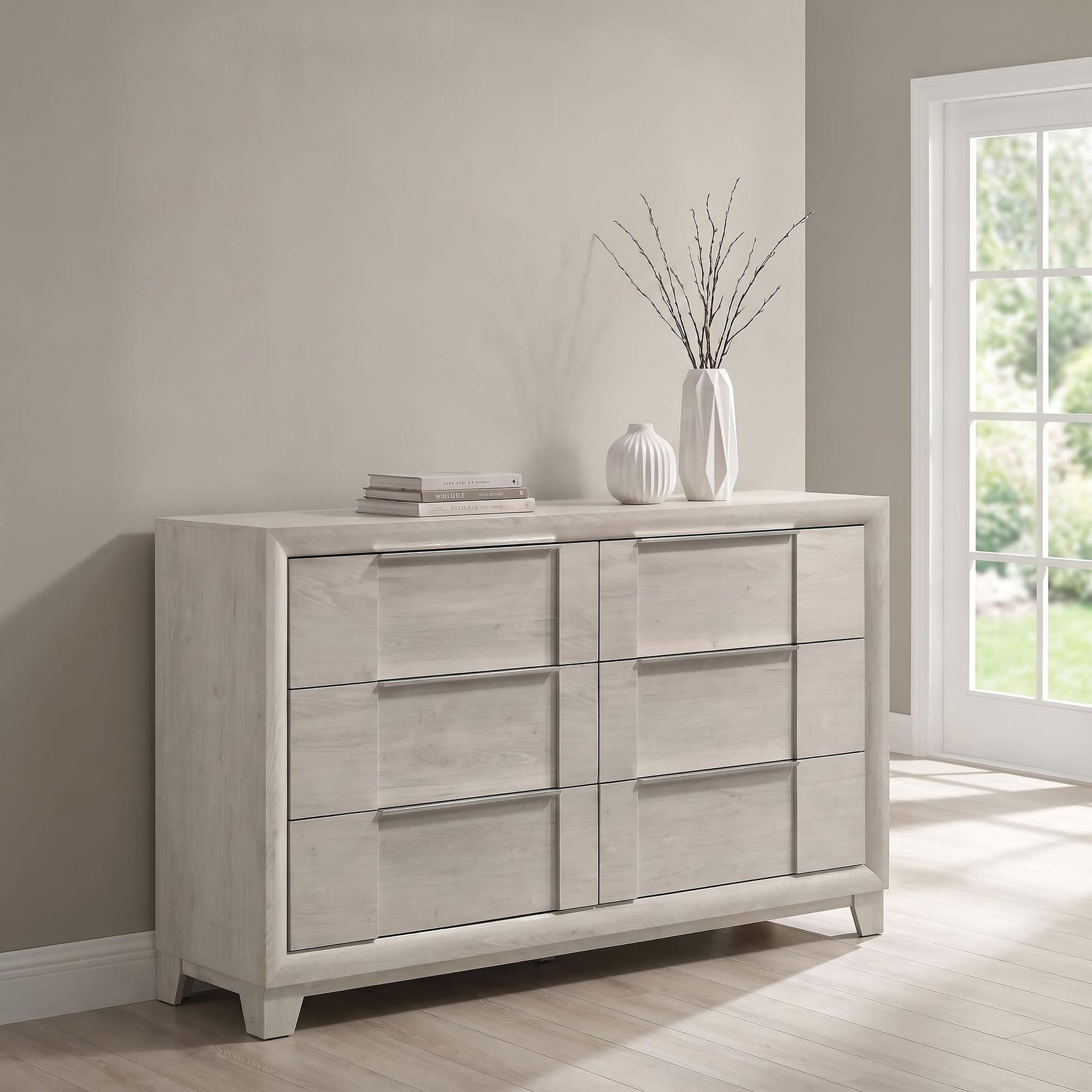 Farre 6-drawer Dresser Washed Grey view 2