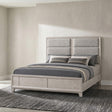 Farre Eastern King Upholstered Platform Panel Bed Washed Grey view 2
