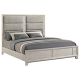 Farre Eastern King Upholstered Platform Panel Bed Washed Grey view 3