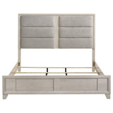 Farre Eastern King Upholstered Platform Panel Bed Washed Grey view 4