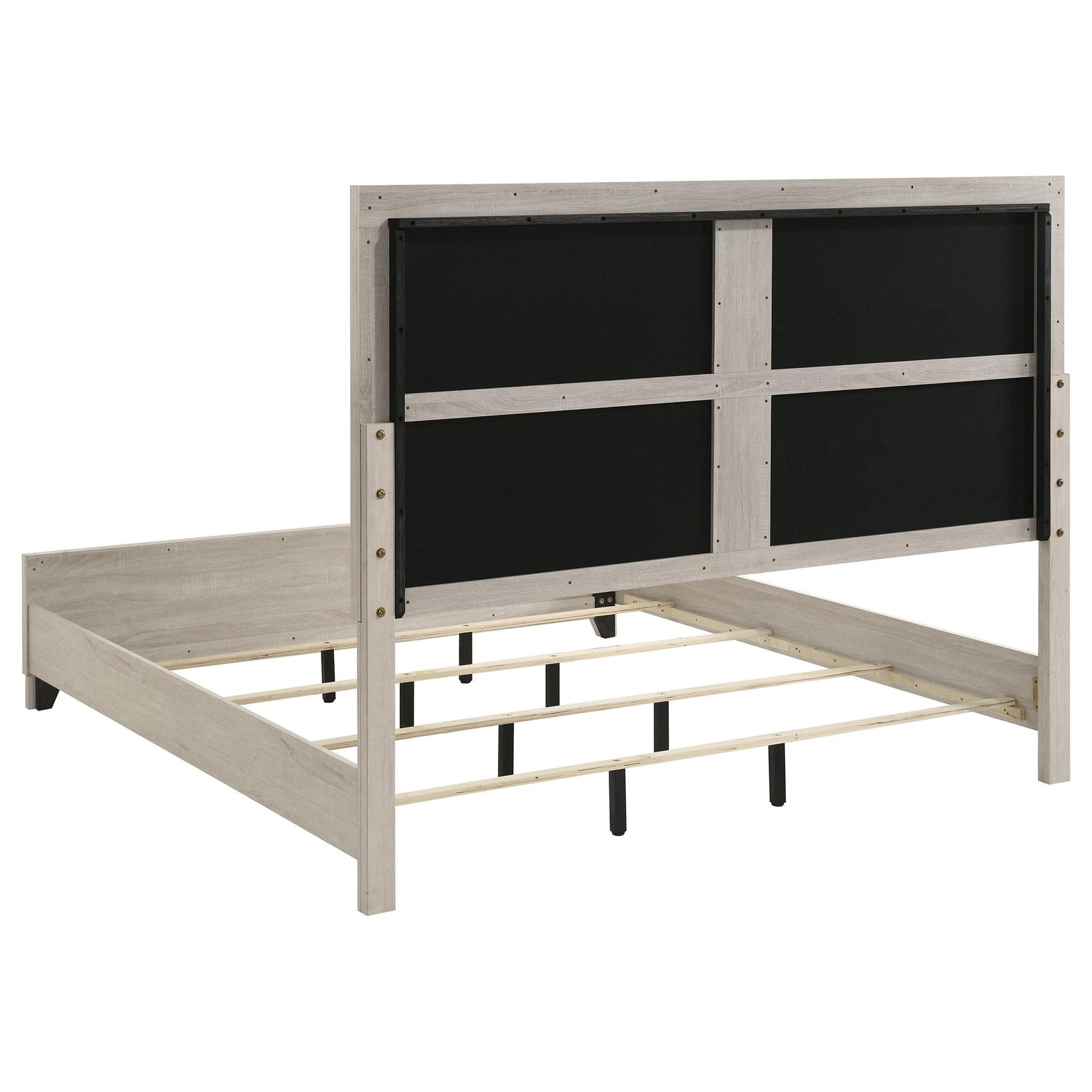 Farre Eastern King Upholstered Platform Panel Bed Washed Grey view 5