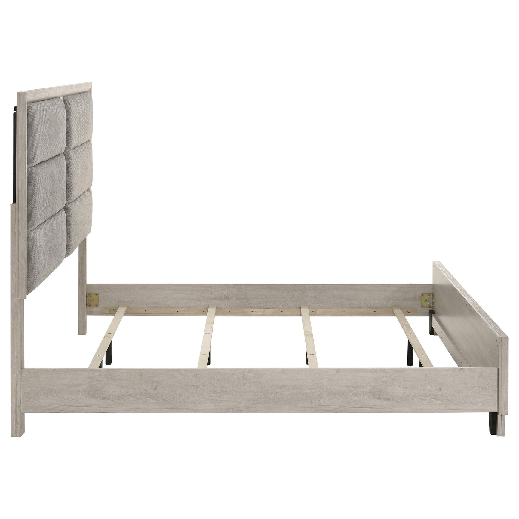 Farre Eastern King Upholstered Platform Panel Bed Washed Grey view 6