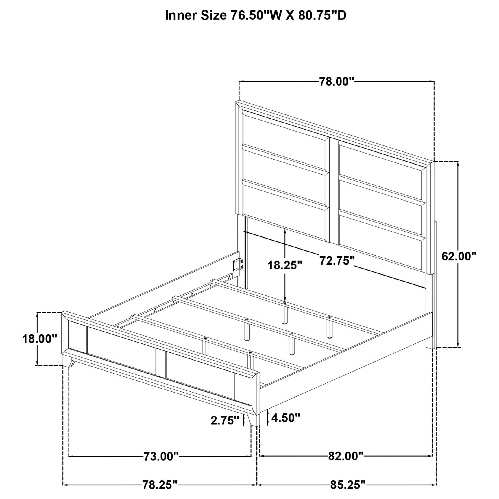 Farre Eastern King Upholstered Platform Panel Bed Washed Grey view 11