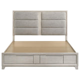 Farre Eastern King Upholstered Storage Platform Bed Washed Grey view 4