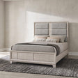 Farre Queen Upholstered Platform Panel Bed Washed Grey view 2