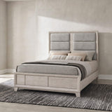 Farre Queen Upholstered Platform Panel Bed Washed Grey view 2