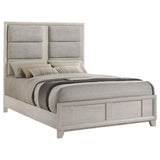 Farre Queen Upholstered Platform Panel Bed Washed Grey view 3