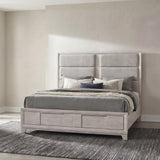 Farre Queen Upholstered Storage Platform Bed Washed Grey view 2