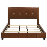 Farrell Eastern King Leatherette Upholstered Panel Bed Brown view 3