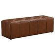 Farrell Leatherette Upholstered Bench Brown from Decor Furniture