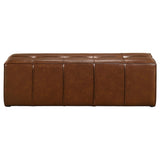 Farrell Leatherette Upholstered Bench Brown view 2