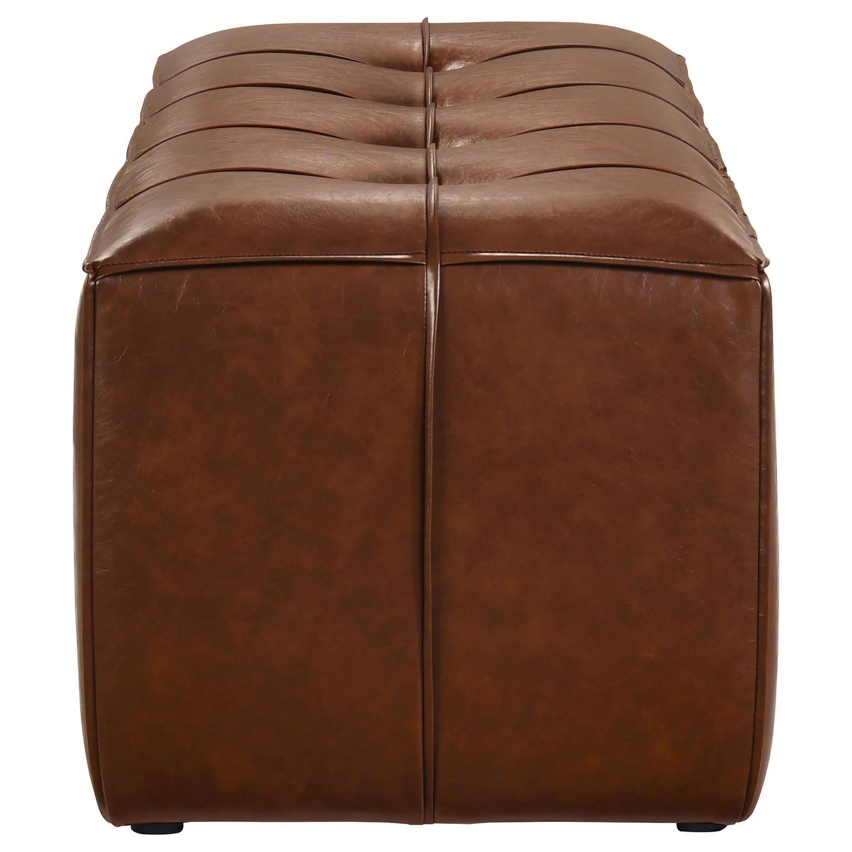 Farrell Leatherette Upholstered Bench Brown view 4