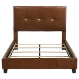Farrell Queen Leatherette Upholstered Panel Bed Brown view 3