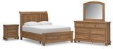 Feddinger Medium Brown Storage Sleigh Bedroom Set from Decor Furniture
