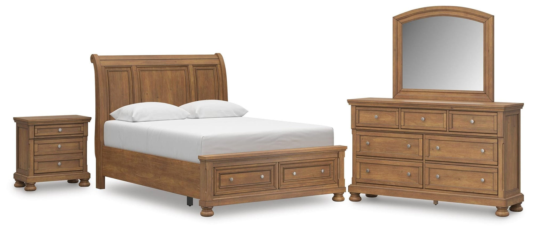 Feddinger Medium Brown Storage Sleigh Bedroom Set from Decor Furniture