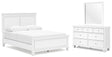 Fortman White Panel Bedroom Set Queen 3: Bed, Dresser, Mirror from Decor Furniture