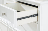 Fortman White Panel Bedroom Set Queen 4: Bed, Dresser, Mirror, Chest from Decor Furniture