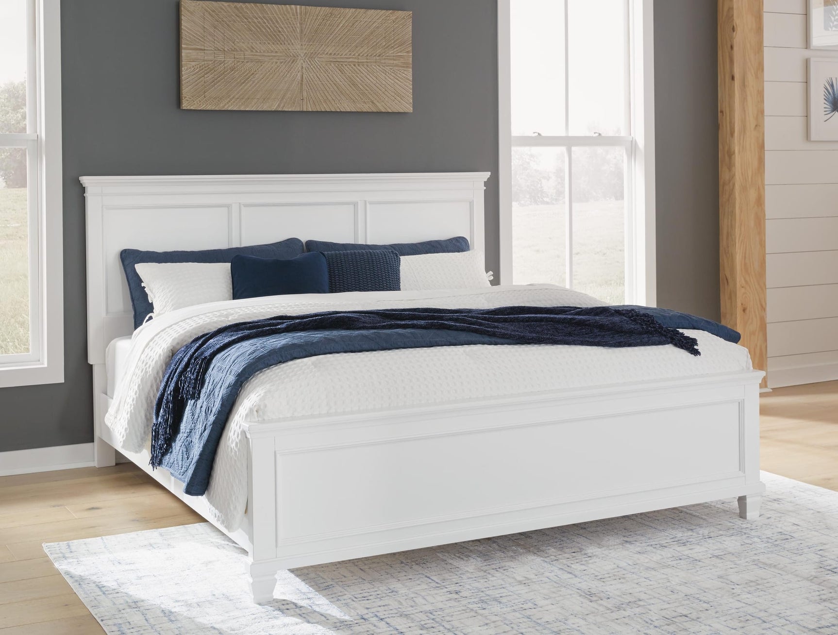 Fortman White Panel Bedroom Set King 3: Bed, Dresser, Mirror from Decor Furniture