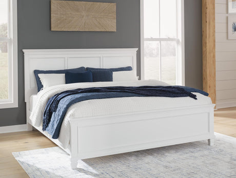 Fortman White Panel Bedroom Set King 3: Bed, Dresser, Mirror from Decor Furniture