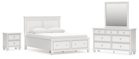 Fortman White Panel Storage Bedroom Set from Decor Furniture