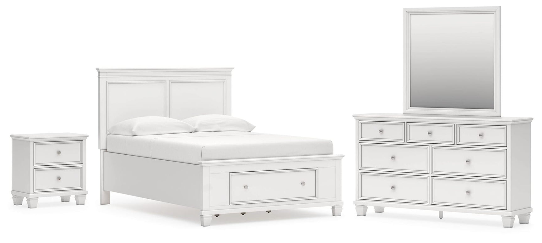 Fortman White Panel Storage Bedroom Set view 2