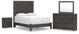 Fraluna Charcoal Panel Bedroom Set from Decor Furniture