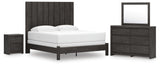 Fraluna Charcoal Panel Bedroom Set view 2