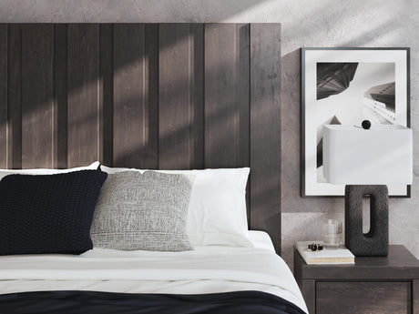 Fraluna Charcoal Panel Bedroom Set King 3: Bed, Dresser, Mirror from Decor Furniture