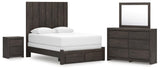 Fraluna Charcoal Panel Storage Bedroom Set from Decor Furniture