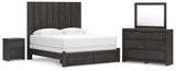 Fraluna Charcoal Panel Storage Bedroom Set view 2