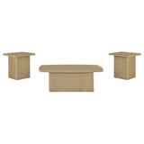 Fraser 3-Piece Greige Pedestal Coffee and End Table Set view 2