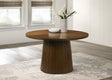 Galindo 52-inch Round Walnut Veneer Dining Table Walnut view 2