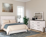 Gerridan White/Gray Panel Bedroom Set Queen 4: Bed, Dresser, Mirror, NightStand from Decor Furniture