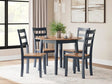 Gesthaven Natural/Blue Dining Set from Decor Furniture