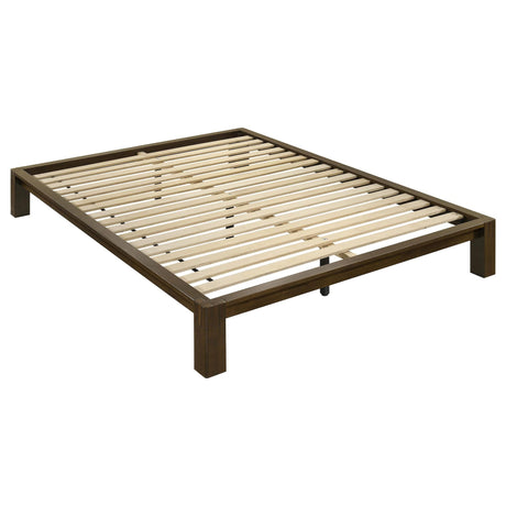 Gislen Queen Easy Assembly Wood Platform Bed Walnut from Decor Furniture