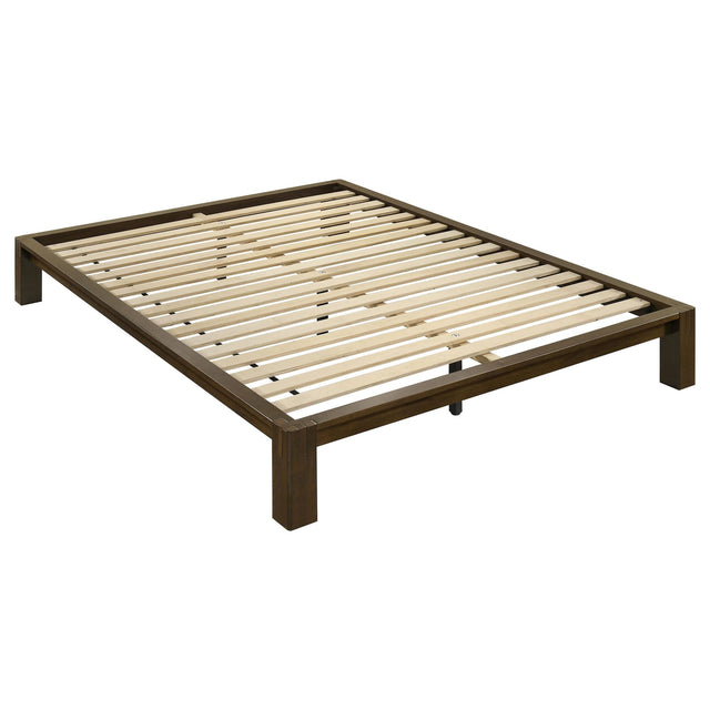Gislen Queen Easy Assembly Wood Platform Bed Walnut from Decor Furniture