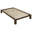 Gislen Twin Easy Assembly Wood Platform Bed Walnut from Decor Furniture