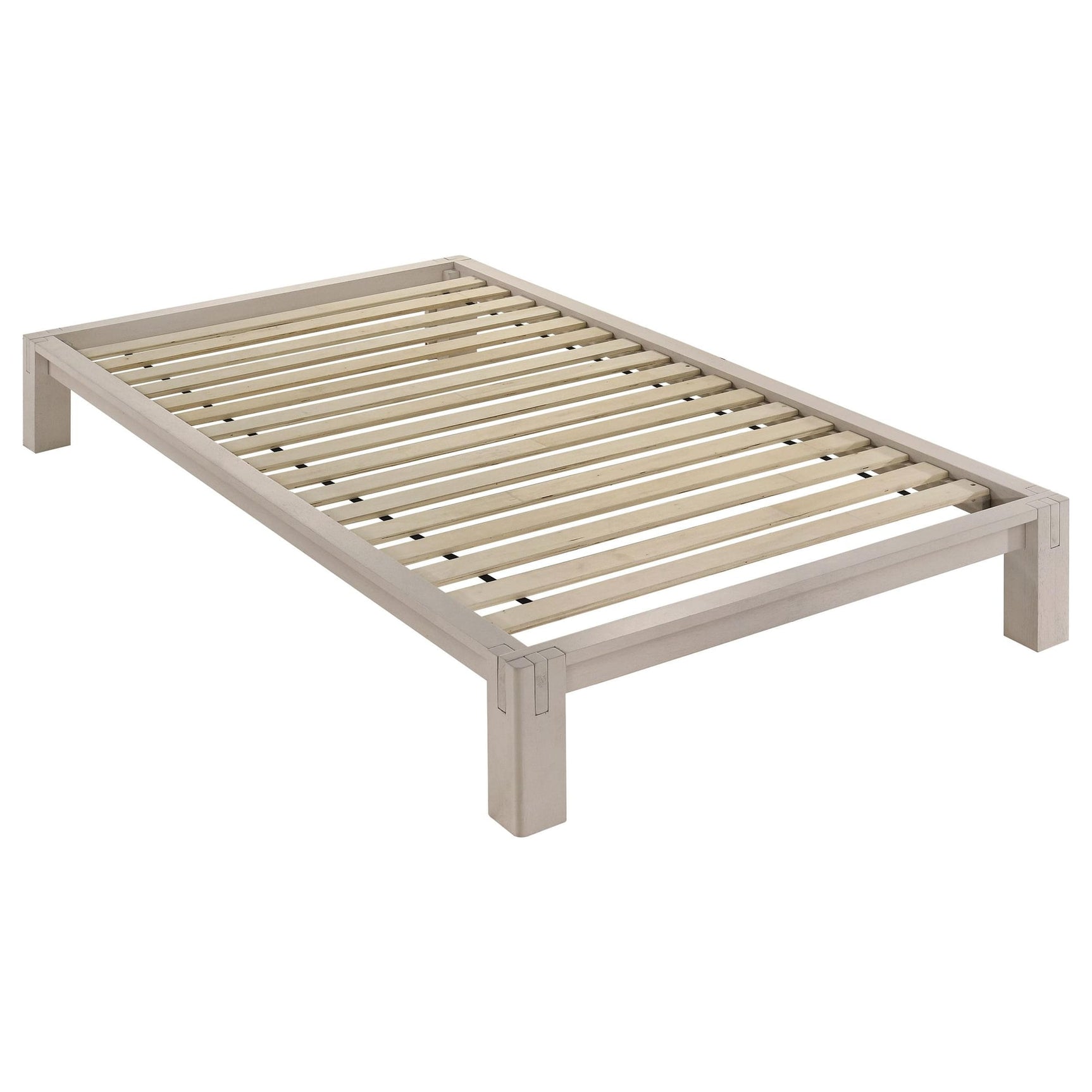 Gislen Twin Easy Assembly Wood Platform Bed White from Decor Furniture