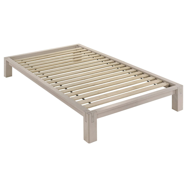 Gislen Twin Easy Assembly Wood Platform Bed White from Decor Furniture