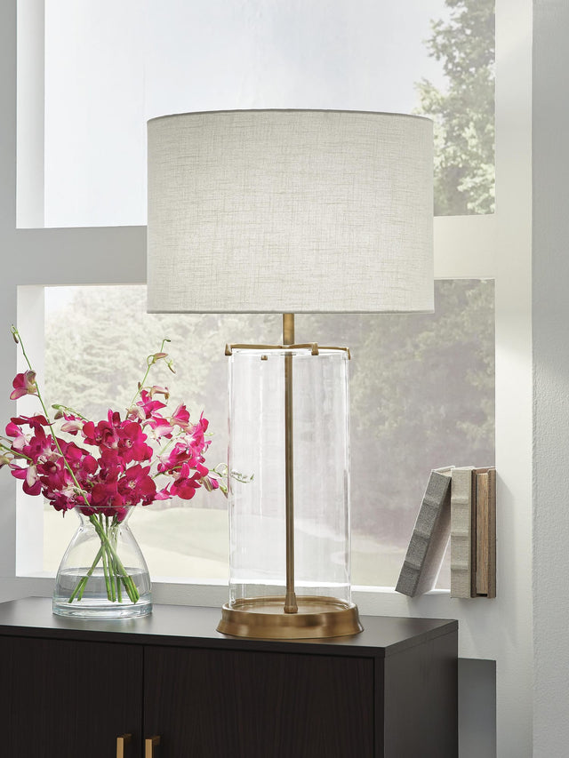 Gizeh Clear/Gold Finish Table Lamp from Decor Furniture