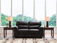 Glennbre Midnight Faux Leather Loveseat from Decor Furniture