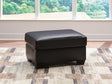 Glennbre Midnight Faux Leather Ottoman from Decor Furniture
