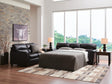 Glennbre Midnight Faux Leather Queen Sofa Sleeper from Decor Furniture